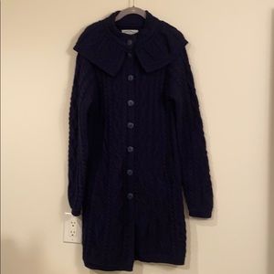 Arancrafts 100% Merino Wool Navy. Sz M